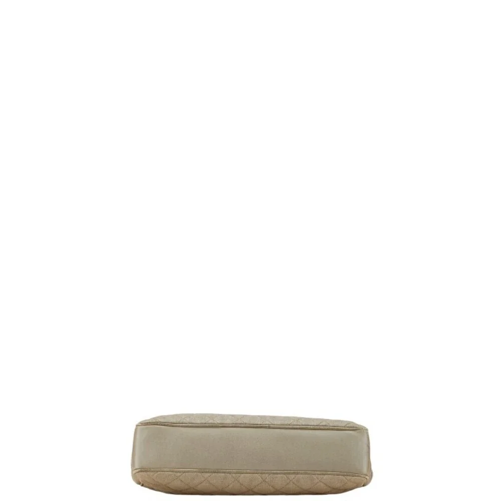 CHANEL Gray Leather Logo Tote Bag
